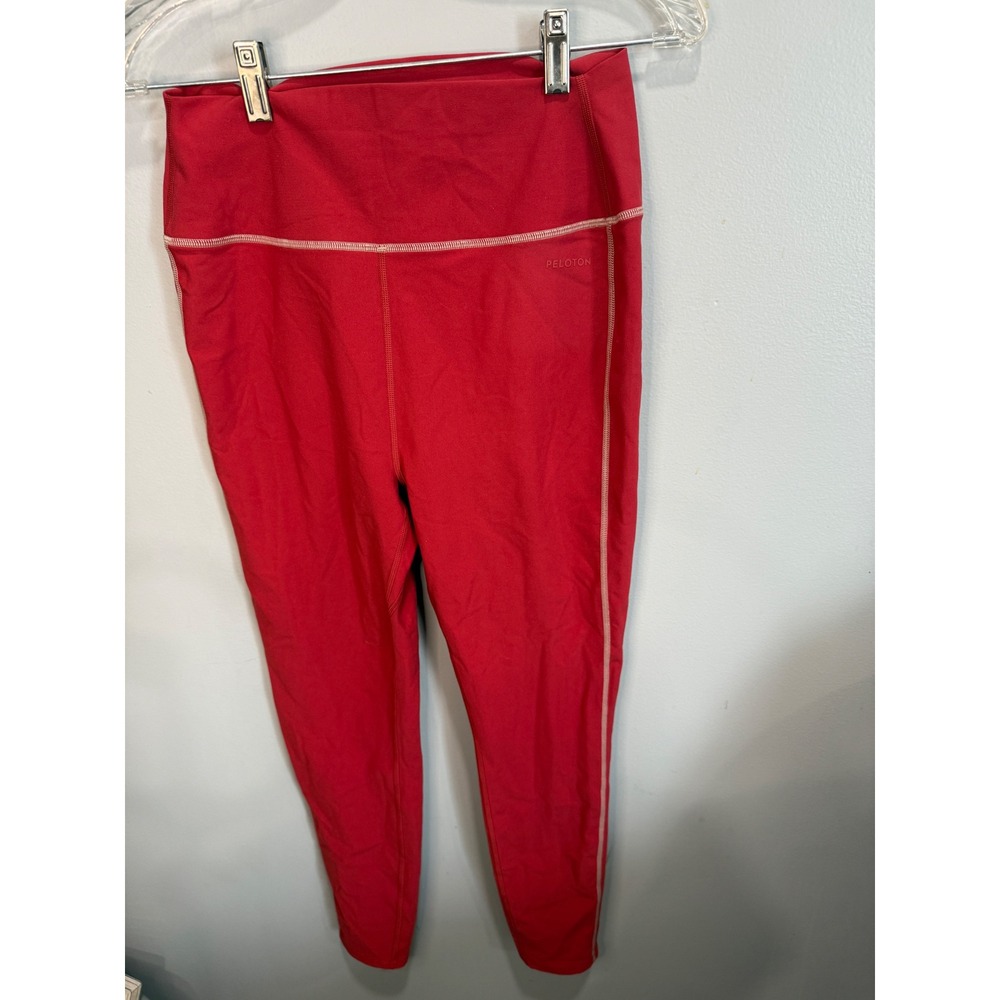Peloton Womens‎ High Waisted Performance Leggings Red Contrast Stitch Size Large